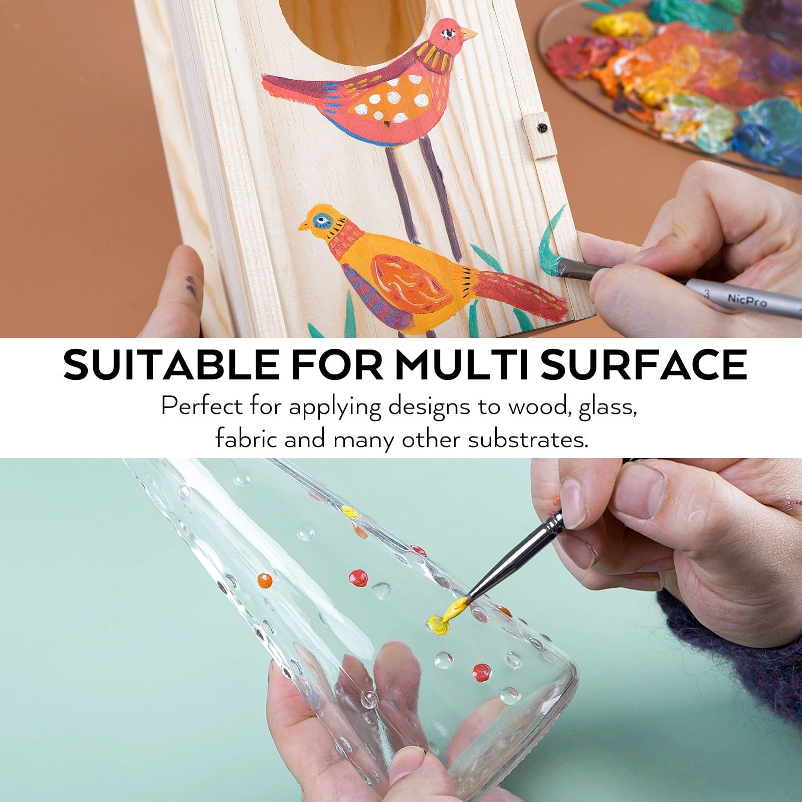 14-Color Acrylic Paint Set – 16.9oz Bottles