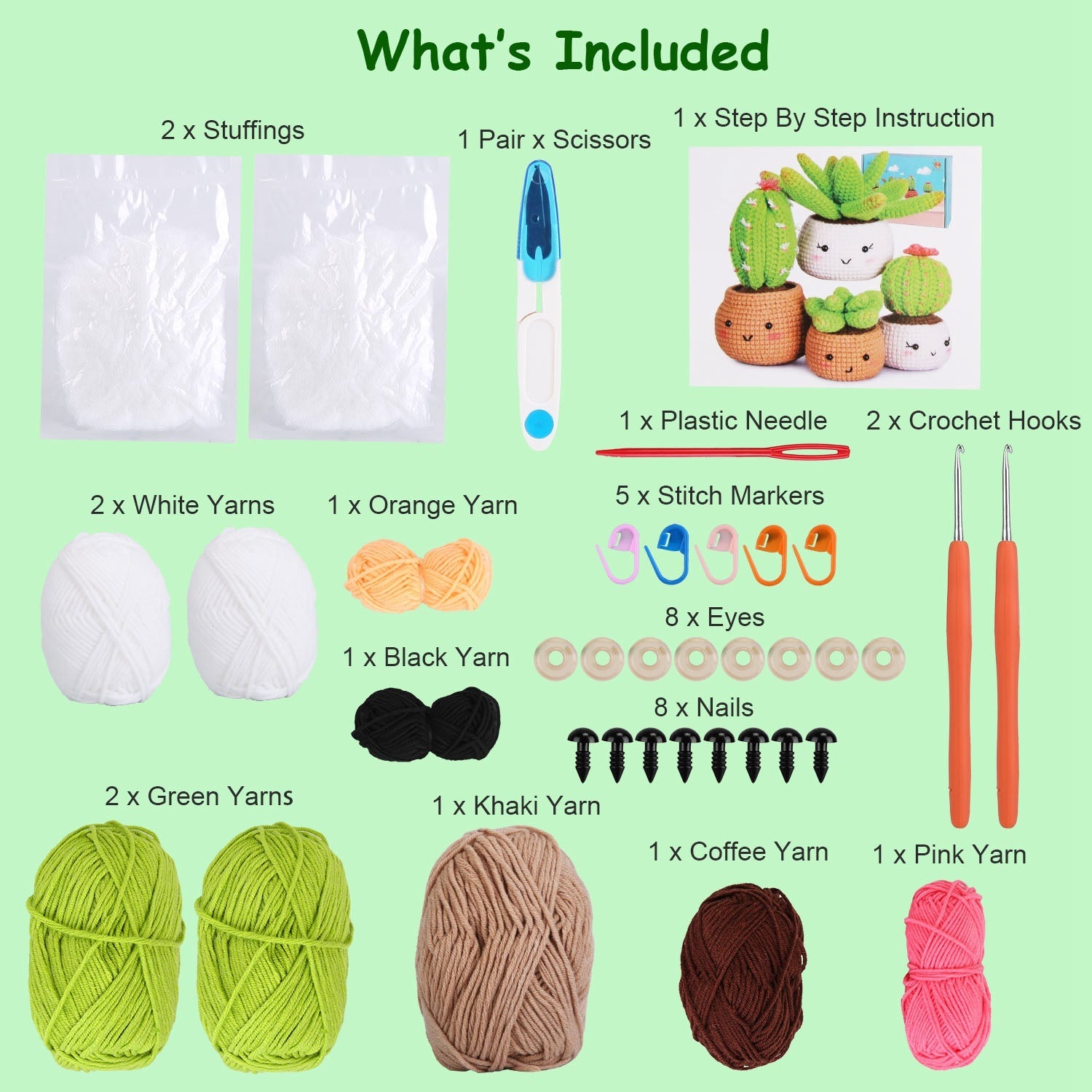 Succulents DIY Crochet Kit