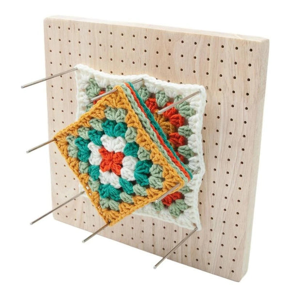 Wooden Wool Blocking Board – 324-Hole Manual Grid