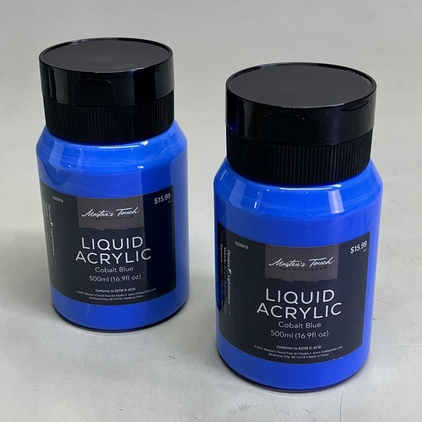 Masters Touch 2-Pack Liquid Acrylic Paint – Cobalt Blue 16.9oz