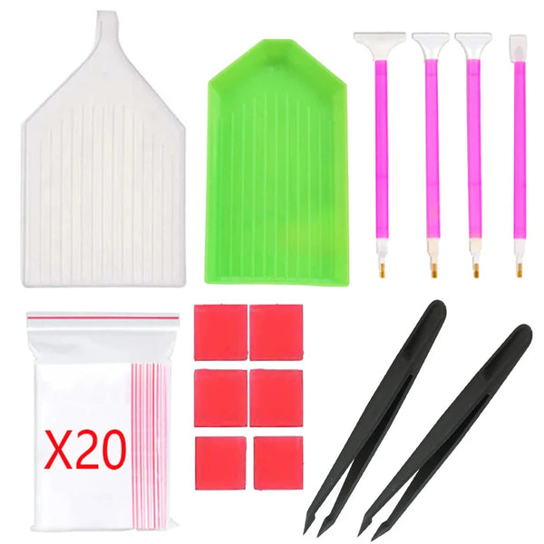 Diamond Painting Tools Set - Embroidery Box with Multi-Size Pens for DIY Art and Crafts