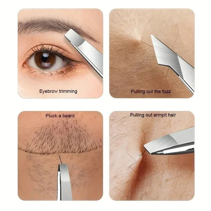 4pcs Set Professional Tweezers Set Perfect For Eyebrow Hair Removal Splinter Very Effortless and Relaxed to Remove for women