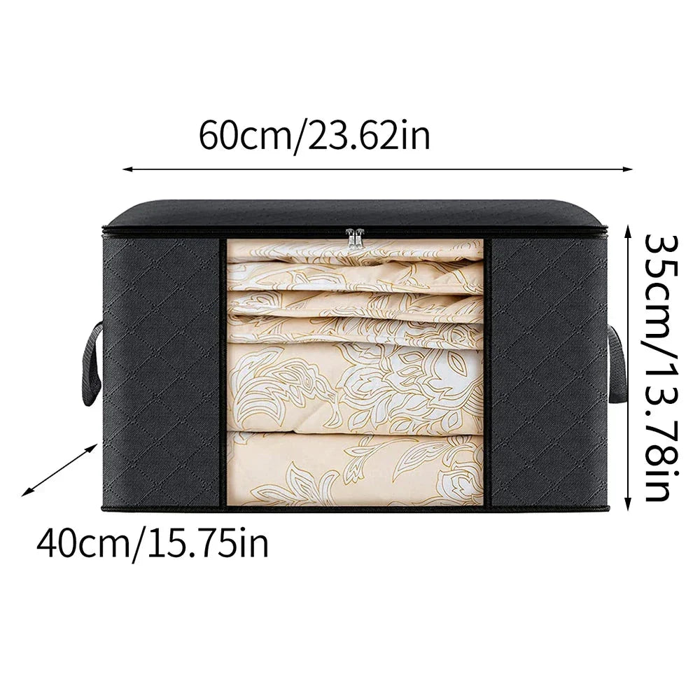 Large Capacity Foldable Clothes Storage Bag – Blanket & Closet Organizer