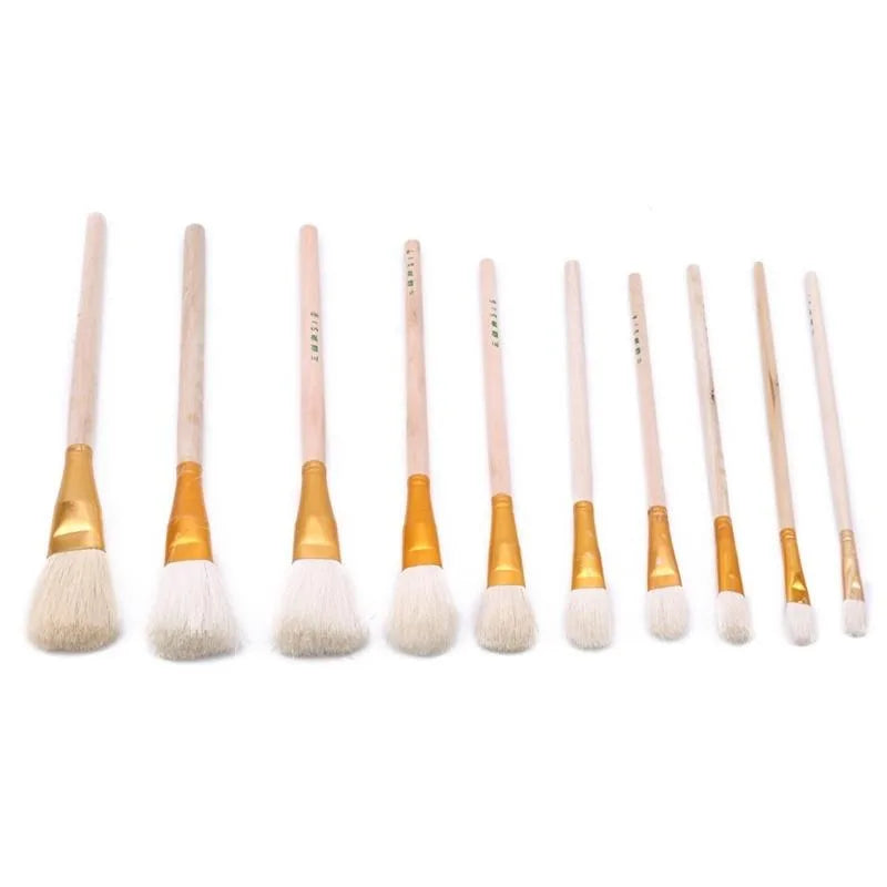10-Pcs Artist Paint Brush Set – Wool Hair