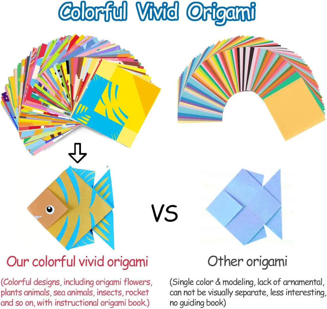 Origami Kit with 30/96 Sheets & Guiding Book - DIY Art Craft for Kids & Beginners
