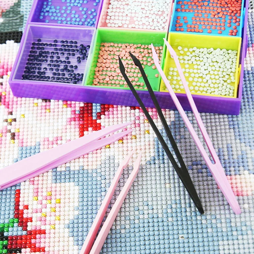 Diamond Painting Tools Set - Embroidery Box with Multi-Size Pens for DIY Art and Crafts