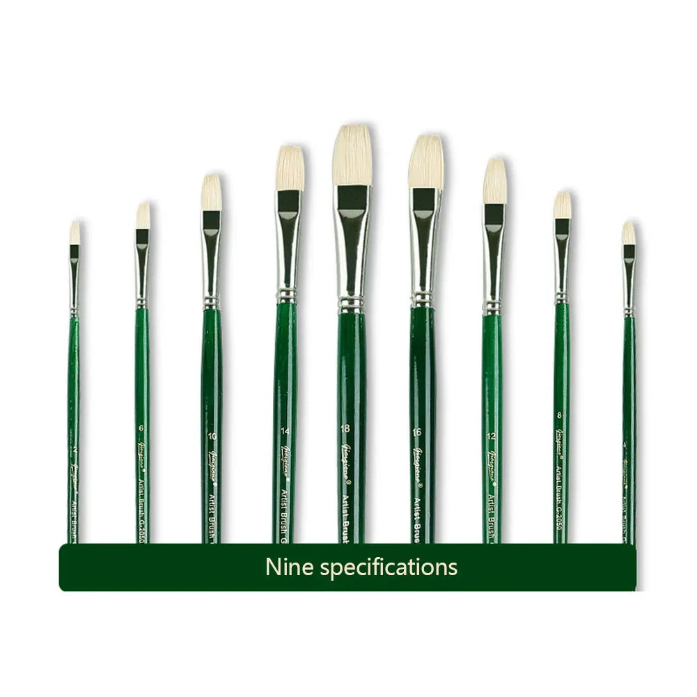Natural Hog Hair Filbert Paint Brush Set – Oil & Acrylic