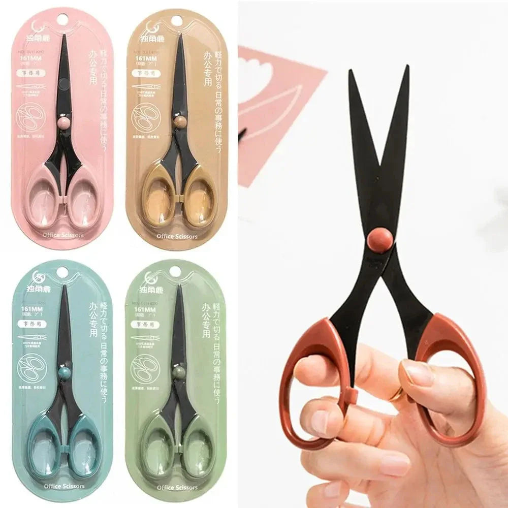 Colorful Stainless Steel Scissors – Safe Paper Cutting Tool