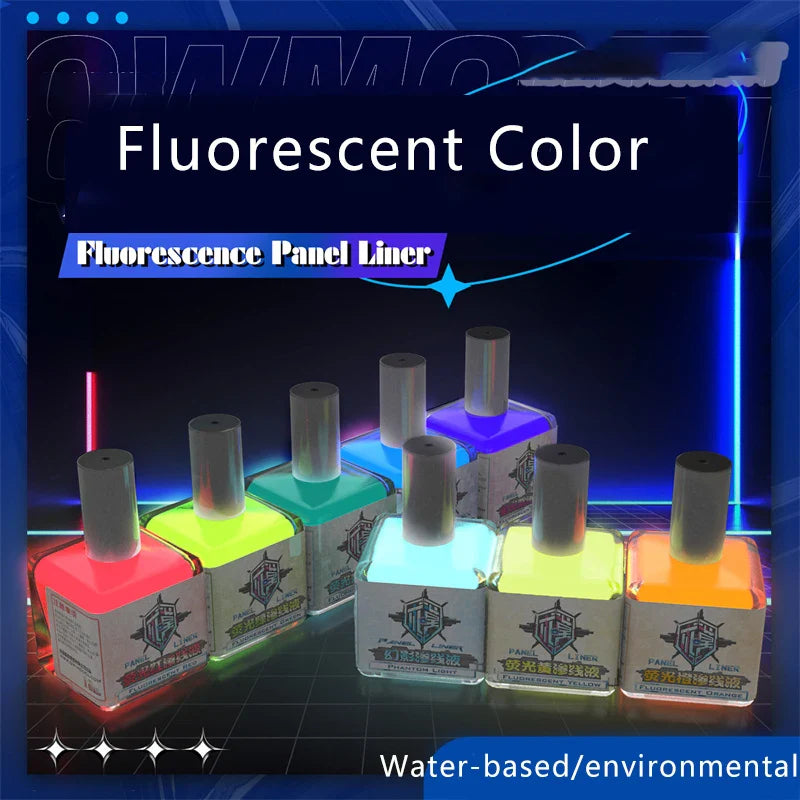 Fluorescent Color Liquid Paint Eco- Friendly Water-Based 18ML Model Panel Line Coloring Tool