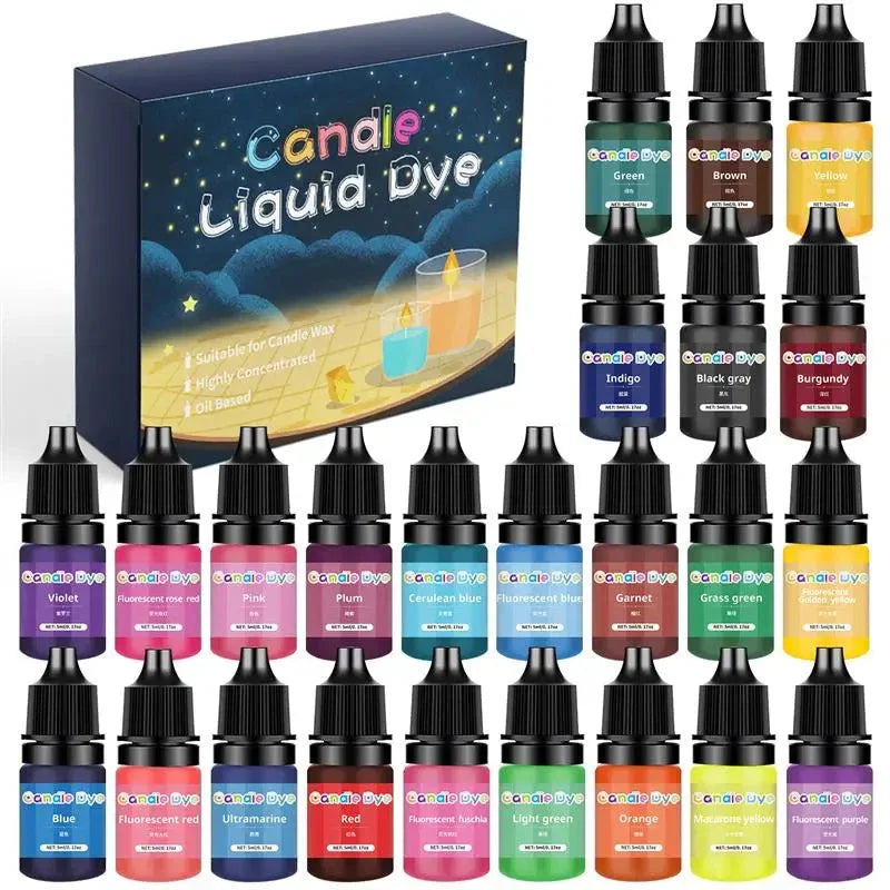 Candle Dyes Kit – Liquid Colorant Pigment Set for DIY Candle & Soap Making | Vibrant Wax Dye for Soy, Beeswax & Gel Candles