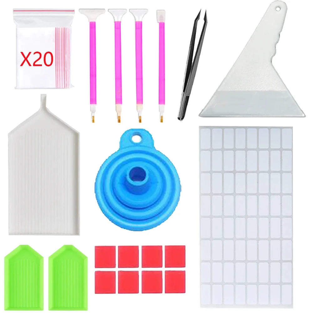 Diamond Painting Tools Set - Embroidery Box with Multi-Size Pens for DIY Art and Crafts