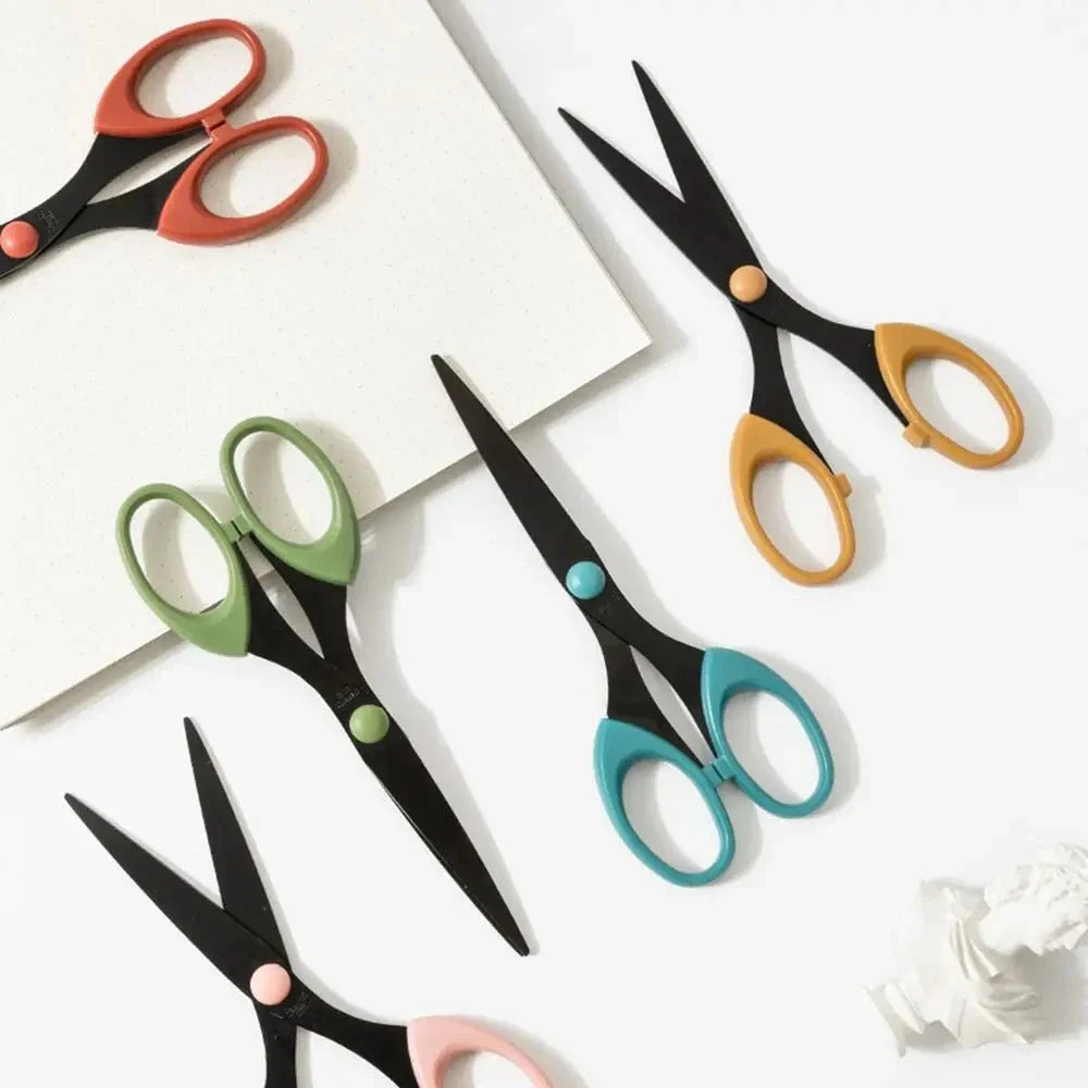 Colorful Stainless Steel Scissors – Safe Paper Cutting Tool