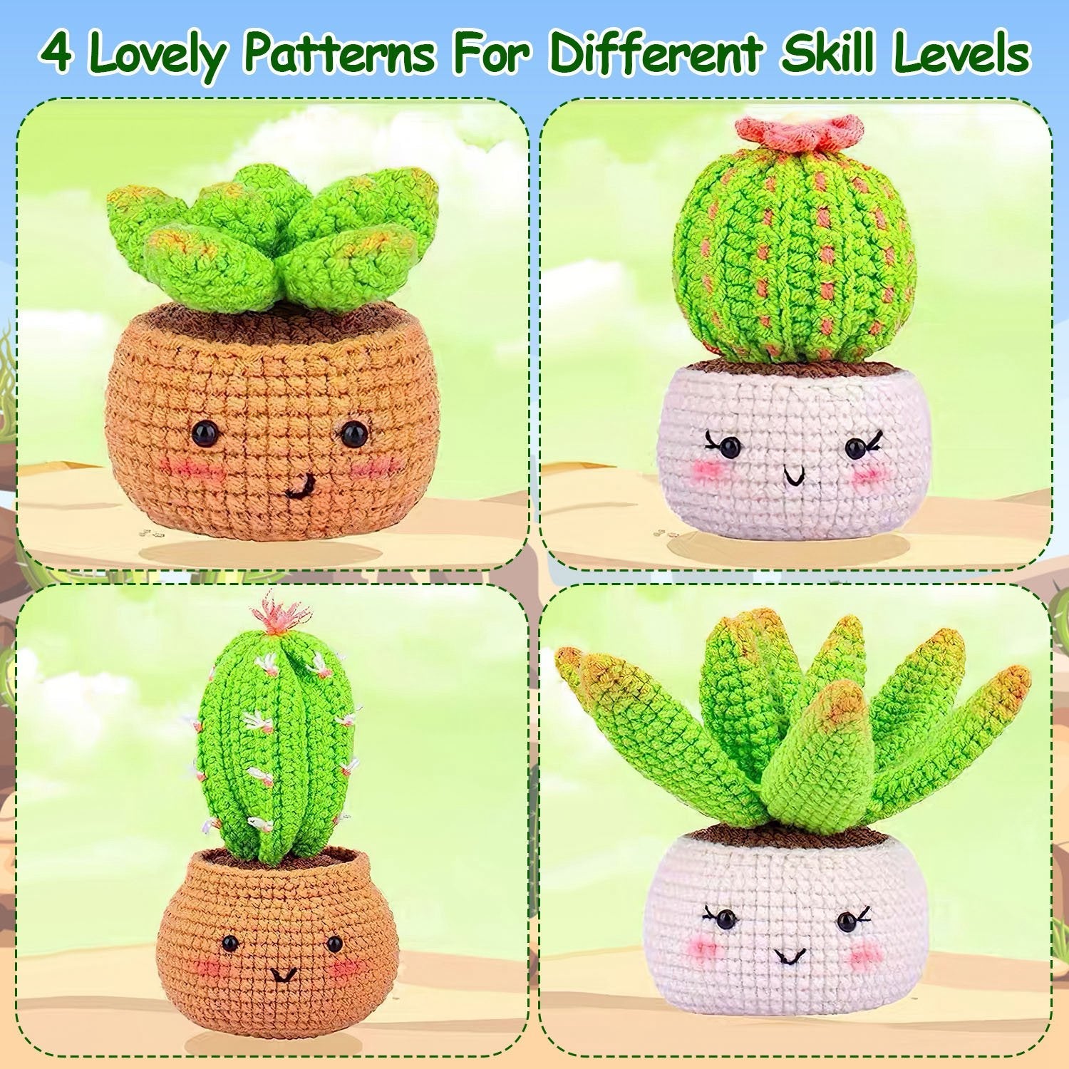 Succulents DIY Crochet Kit