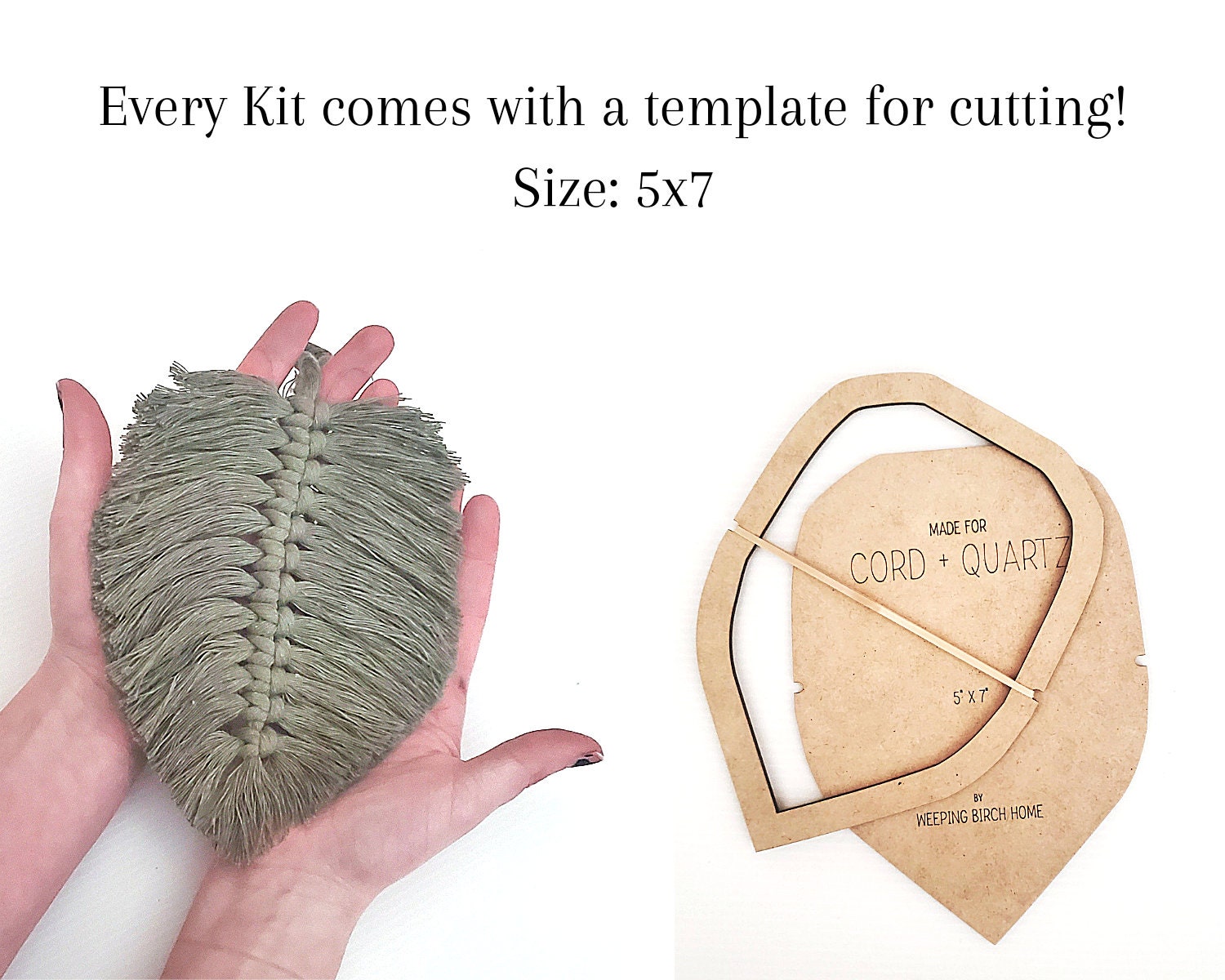 Macrame leaf/feather DIY craft kit. DIY home decor.