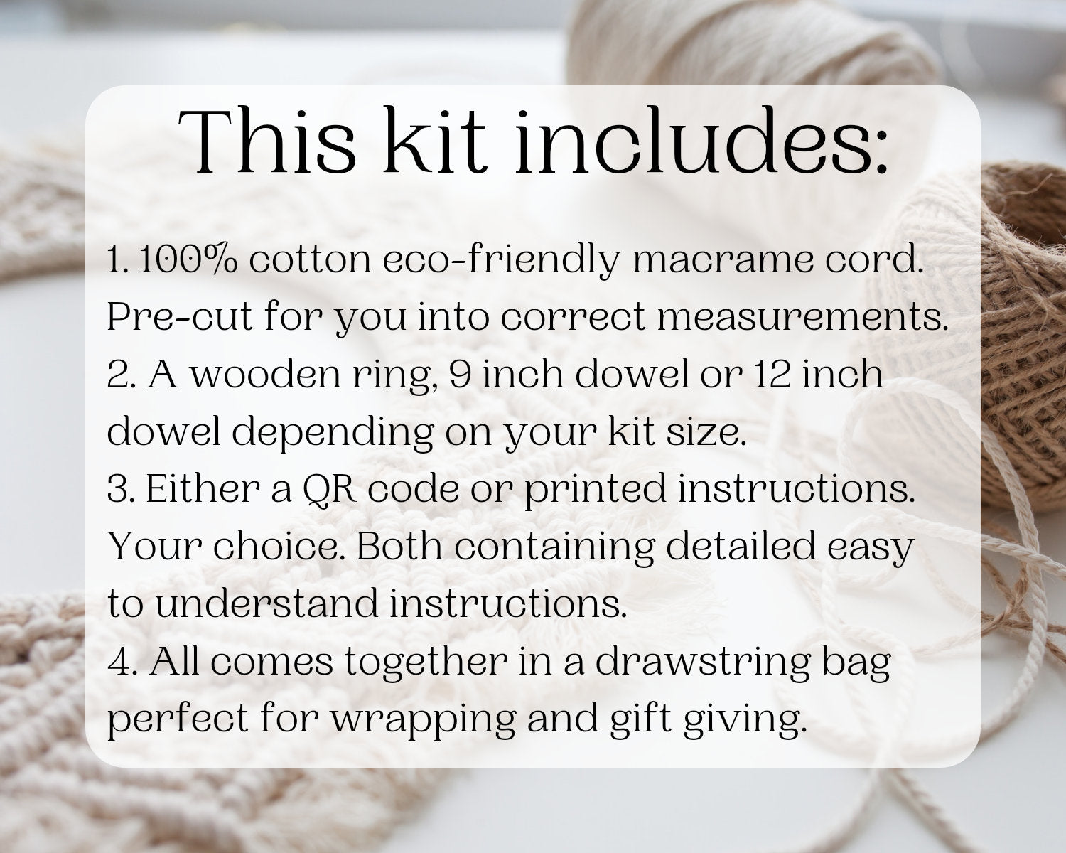 Macrame leaf/feather DIY craft kit. DIY home decor.